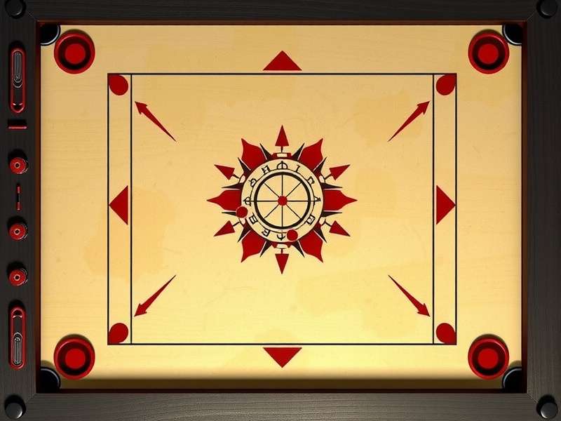 Standard Carrom Board Layout with Pockets and Positions Carrom Board Layout Diagram